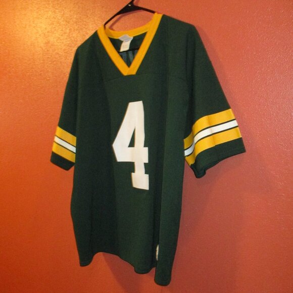 NFL Packers Brett Favre Vintage 1996 Men Large Green Yellow White Logo 7 Jersey - Picture 8 of 13